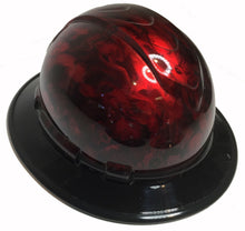 Load image into Gallery viewer, Hydro Dipped Hard Hat Ridgeline Full Brim Red Kandy Beauties &amp; Devils with Black Brim
