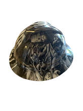 Load image into Gallery viewer, Hard Hat MSA V-Gard 500 Vented Full Brim Custom White Ace of Skulls Hydro Dipped
