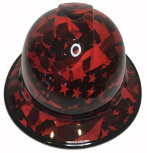 Load image into Gallery viewer, Hydro Dipped Hard Hat Ridgeline Full Brim Custom Red Midnight American Flag
