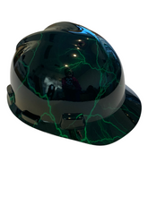 Load image into Gallery viewer, Hard Hat MSA V-Gard Cap Style Custom Hydro Dipped Kandy Green Lightning
