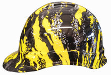 Load image into Gallery viewer, Hydro Dipped Hard Hat Ridgeline Cap Style Custom Yellow Marble Splash
