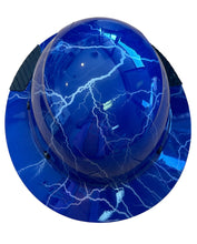 Load image into Gallery viewer, Hydro Dip Blue Silver Lightning Lift DAX Fiber HDF-15 Full Brim Hard Hat
