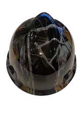 Load image into Gallery viewer, Hard Hat MSA V-Gard Cap Style Custom Hydro Dipped Black Vista Camo
