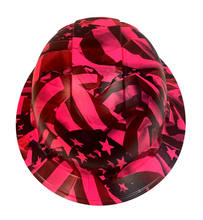 Load image into Gallery viewer, Custom Hydro Dipped Hard Hat Ridgeline Full Brim Pink Negative American Flags
