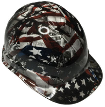 Load image into Gallery viewer, Hydro Dipped Custom Hard Hat Ridgeline Cap Style Fantasy Chic American Flags
