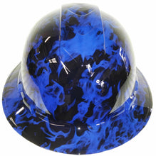 Load image into Gallery viewer, Hydro Dipped Custom Hard Hat Ridgeline Full Brim Dark Blue Flames
