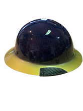 Load image into Gallery viewer, Custom Kandy Purple Carbon Fiber with Gold Brim Lift DAX Carbon Fiber FB Hard Hat
