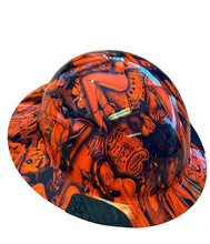 Load image into Gallery viewer, Hydro Dip HiVis Orange Naughty Boy Lift DAX Fiber HDF-15 Full Brim Hard Hat
