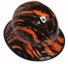 Load image into Gallery viewer, Hydro Dipped Hard Hat Ridgeline Full Brim Custom Orange Marble Splash
