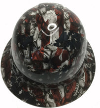 Load image into Gallery viewer, Hydro Dipped Custom Hard Hat Ridgeline Full Brim American Flag Insanity Skulls
