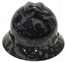 Load image into Gallery viewer, Hydro Dipped MSA Full Brim VGuard Hard Hat Slate Grey Midnight Flag High Gloss

