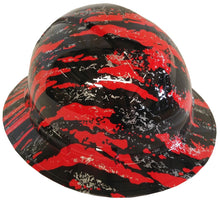 Load image into Gallery viewer, Hydro Dipped Hard Hat Ridgeline Full Brim Custom Red Marble Splash
