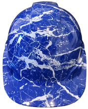 Load image into Gallery viewer, Hydro Dipped Hard Hat Ridgeline Cap Style Custom Dark Blue Marble
