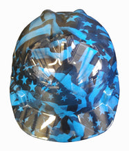 Load image into Gallery viewer, Hydro Dipped Hard Hat MSA Cap Style Blue Midnight Flags
