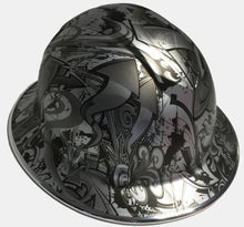 Load image into Gallery viewer, Hydro Dipped Hard Hat Ridgeline Full Brim Custom Silver Metallic Graffiti
