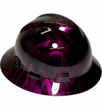 Load image into Gallery viewer, Custom Hydro Dipped MSA V-Gard Full Brim Kandy Deep Purple No Evil Naughty
