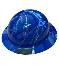 Load image into Gallery viewer, Hydro Dip Blue Silver Lightning Lift DAX Fiber HDF-15 Full Brim Hard Hat
