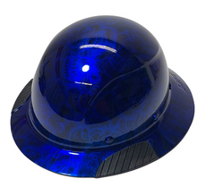 Load image into Gallery viewer, Custom Blue Kandy Negative Insanity Skulls Lift DAX Carbon Fiber FB Hard Hat
