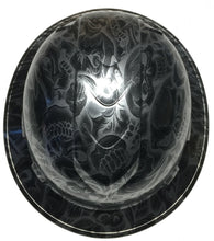 Load image into Gallery viewer, Hydro Dipped Custom Hard Hat Ridgeline Full Brim Black Negative Insanity Skulls
