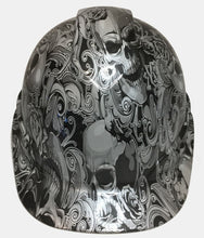 Load image into Gallery viewer, Hydro Dipped Custom Hard Hat Ridgeline Cap Style Pearl White Filigree Skulls
