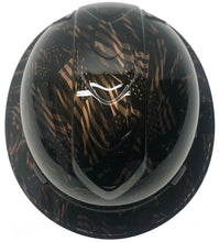 Load image into Gallery viewer, Custom Hydro Dipped Hard Hat Ridgeline Full Brim Copper Metallic Negative American Flag
