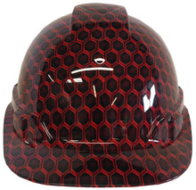 Load image into Gallery viewer, Custom Hydro Dipped Hard Hat High Gloss Red Honeycomb Hex
