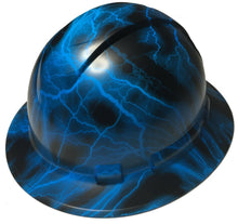 Load image into Gallery viewer, Hydro Dipped Custom Hard Hat Ridgeline Full Brim Oriental Blue Lightning
