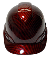 Load image into Gallery viewer, Custom Hard Hat Hydro Dipped Carbon Fiber Kandy Red Ridgeline Vented Cap Style
