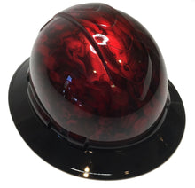 Load image into Gallery viewer, Hydro Dipped Hard Hat Ridgeline Full Brim Red Kandy Beauties &amp; Devils with Black Brim
