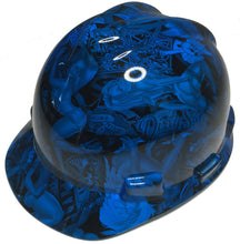 Load image into Gallery viewer, Hydro Dipped Hard Hat MSA V-Gard Cap Style Oriental Blue Naughty Boy High Gloss
