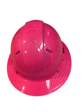 Load image into Gallery viewer, Custom Hard Hat Vented Hot Pink Carbon Fiber Hydro Dipped Full Brim Ridgeline
