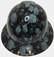 Load image into Gallery viewer, Hydro Dipped Hard Hat Ridgeline Full Brim Custom Slate Gray Skulls
