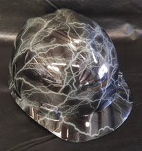 Load image into Gallery viewer, Hydro Dipped Hard Hat MSA Cap Style Navy Grey Lightning
