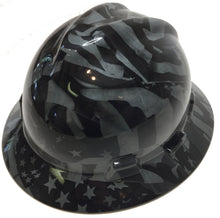 Load image into Gallery viewer, Hydro Dipped MSA Full Brim VGuard Hard Hat Slate Grey Midnight Flag High Gloss
