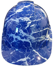 Load image into Gallery viewer, Hydro Dipped Hard Hat Ridgeline Cap Style Custom Dark Blue Marble

