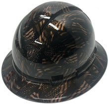 Load image into Gallery viewer, Custom Hydro Dipped Hard Hat Ridgeline Full Brim Copper Metallic Negative American Flag
