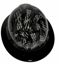 Load image into Gallery viewer, Hydro Dipped Hard Hat Ridgeline Full Brim Negative American Flags With Black Brim
