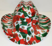 Load image into Gallery viewer, Mexican Flag Custom Western Outlaw Hard Hat Cowboy Hat
