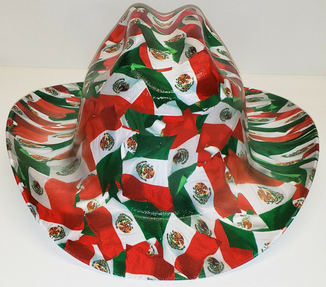 Mexican Flag Custom Western Outlaw Hard Hat Cowboy Hat