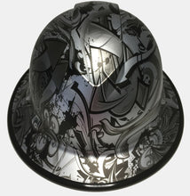 Load image into Gallery viewer, Hydro Dipped Hard Hat Ridgeline Full Brim Custom Silver Metallic Graffiti
