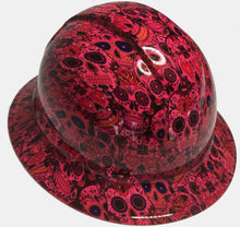 Load image into Gallery viewer, Hydro Dipped Hard Hat Ridgeline Full Brim Custom Pink Sugar Skulls
