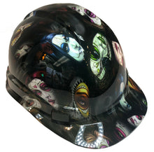 Load image into Gallery viewer, Custom Hydro Dipped Hard Hat Ridgeline Cap Style Day Of The Dead Sugar Skulls
