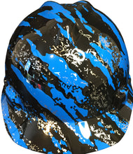 Load image into Gallery viewer, Custom Hydro Dipped Hard Hat MSA Cap Style Blue Marble Splash High Gloss
