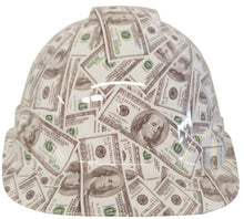 Load image into Gallery viewer, Hydro Dipped Hard Hat Ridgeline Cap Style Custom White 100 Bills
