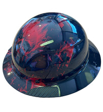 Load image into Gallery viewer, Hydro Dip Red Flaming Skulls DAX Fiber HDF-15 Full Brim Hard Hat

