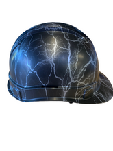 Load image into Gallery viewer, Custom Hydro Dipped Hard Hat Silver Lightning Cap Style
