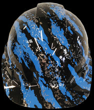 Load image into Gallery viewer, Hydro Dipped Hard Hat Ridgeline Cap Style Custom Light Blue Marble Splash
