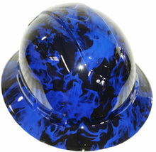 Load image into Gallery viewer, Hydro Dipped Custom Hard Hat Ridgeline Full Brim Dark Blue Flames
