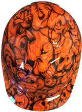 Load image into Gallery viewer, Hydro Dipped Hard Hat Ridgeline Cap Style Custom HiVis Orange Insanity Skulls
