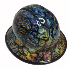 Load image into Gallery viewer, Hydro Dipped Hard Hat Ridgeline Full Brim Custom Oil Slick Insanity Skulls
